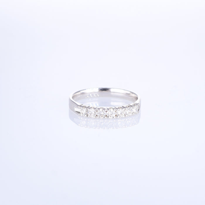 Anello Rivière in Oro Bianco 18kt con 7 Diamanti Naturali Taglio Brillante
