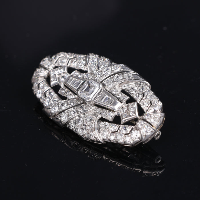 Spilla Art Déco in Platino con Diamanti, Anni '30