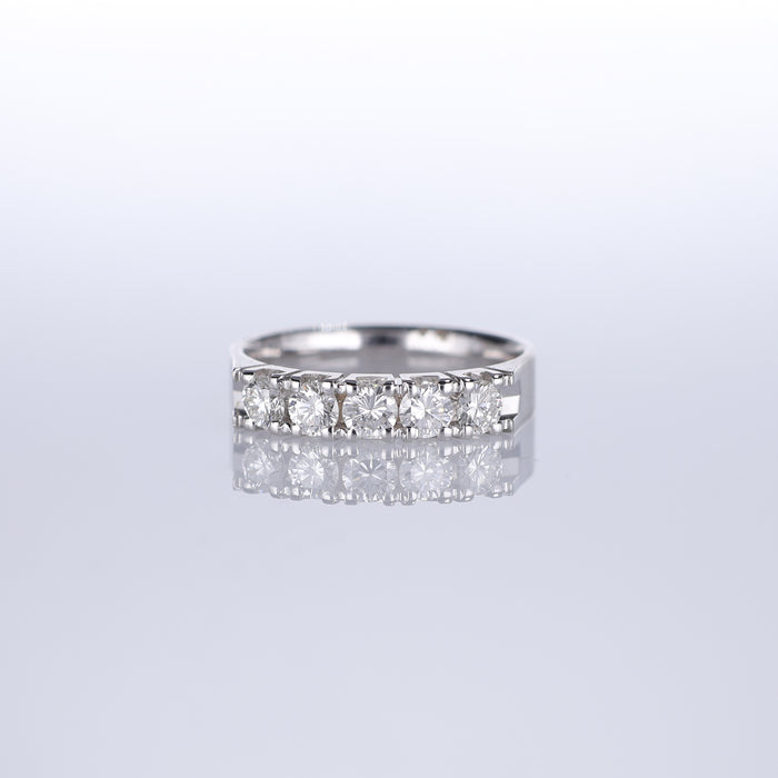 Anello Riviera in Oro Bianco 18kt con Diamanti da 0,80 ct