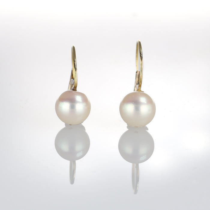 Orecchini Pendenti in Oro Giallo 18K con Perle
