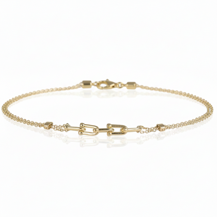 Braccialetto in Oro Giallo 18kt con Doppia Catena
