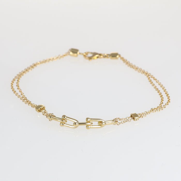 Bracciale in Oro Giallo 18kt con Doppia Catena