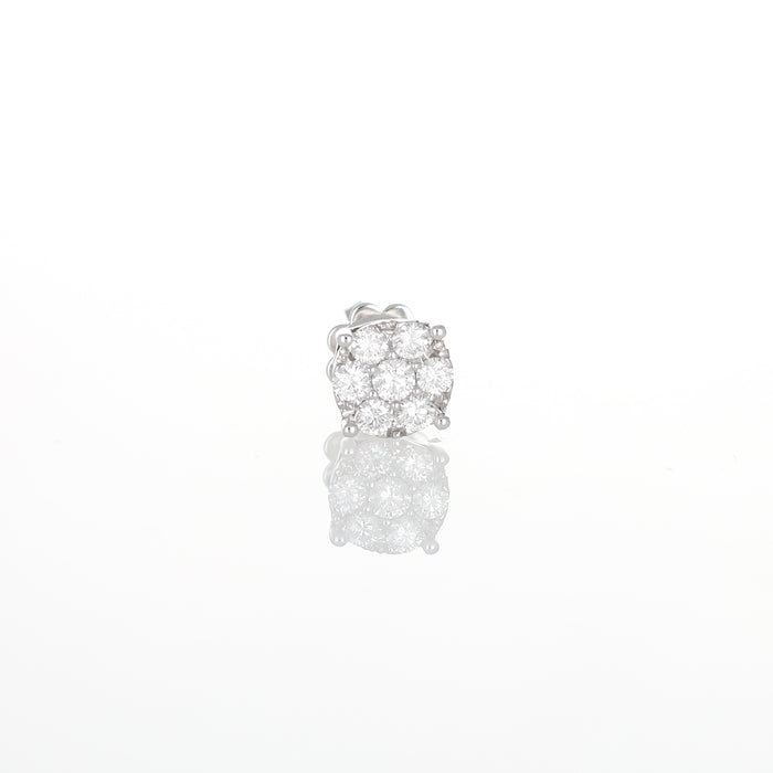 Orecchini a Lobo in Oro Bianco con Pavé di Diamanti
