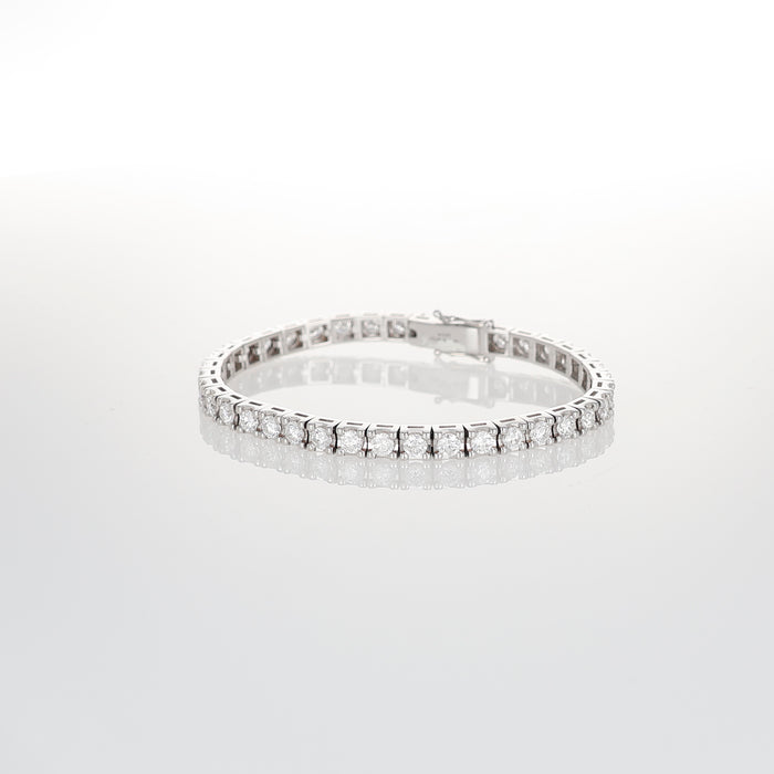 Bracciale Tennis in oro bianco con diamanti naturali