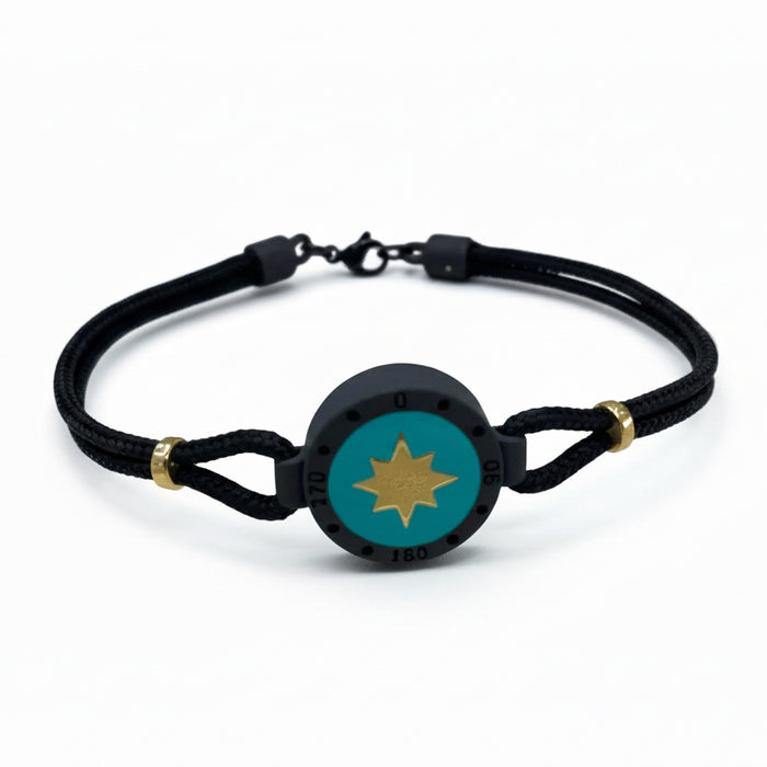 Bracciale Uomo in titanio con Rosa dei Venti Oro