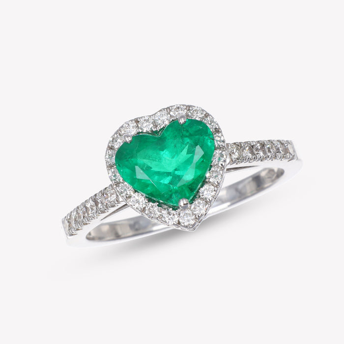 Anello Cuore di Smeraldo