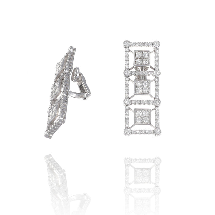Orecchini - Parure "T Collection" in Oro Bianco con Diamanti