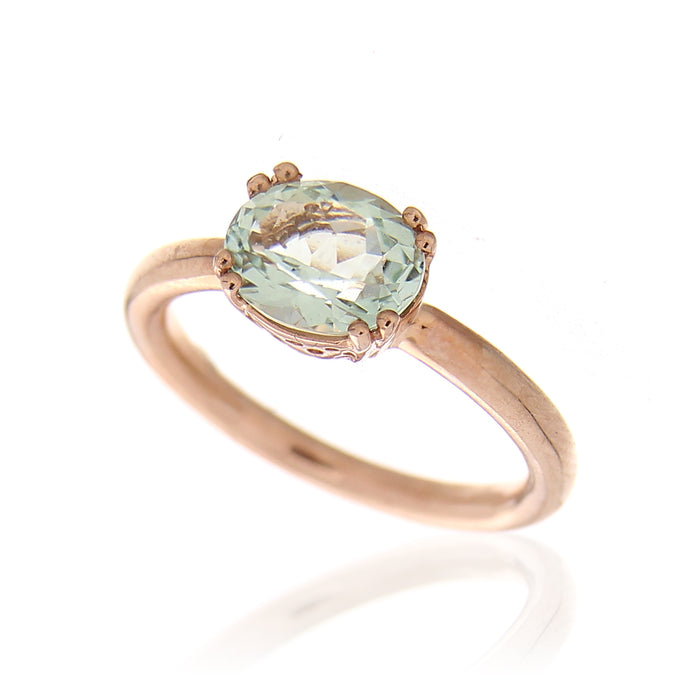 Anello Caramella Verdeacqua 9Kt