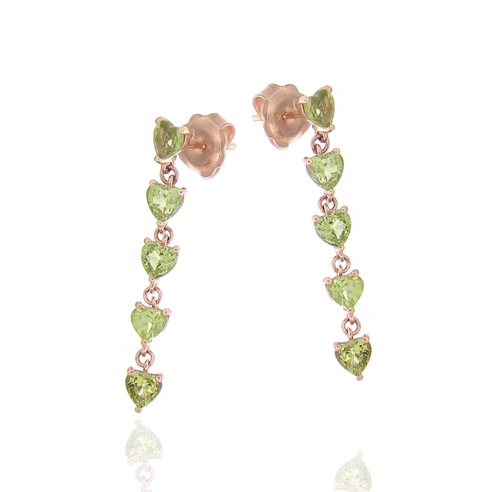 Orecchini Cascata di Cuori 9Kt
