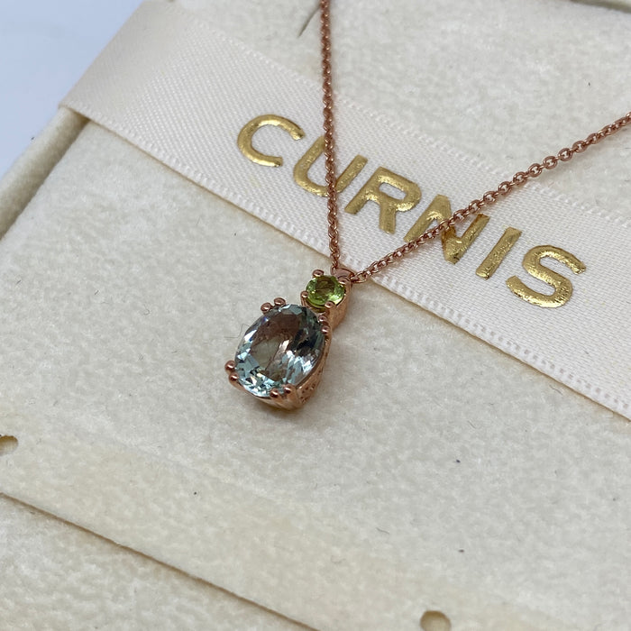 Ciondolo prasiolite e peridoto