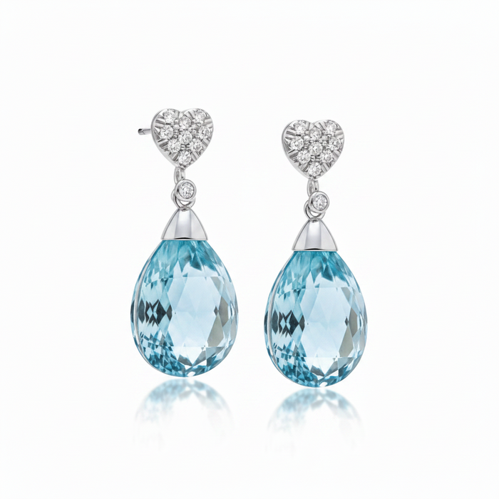 Orecchini Acquamarina Heart