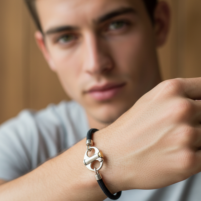 Bracciale Uomo  Moschettone Argento