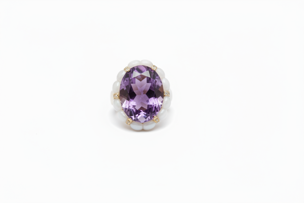 Anello Ametista Flower