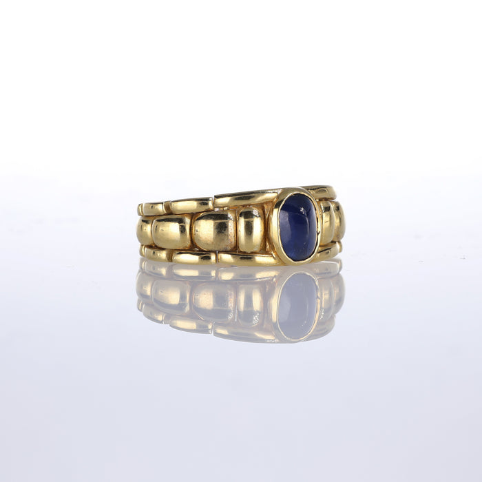 Anello in Oro Giallo 18kt con Zaffiro Centrale