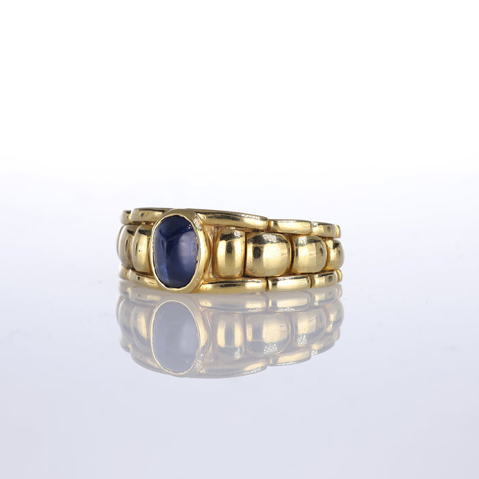 Anello in Oro Giallo 18kt con Zaffiro Centrale