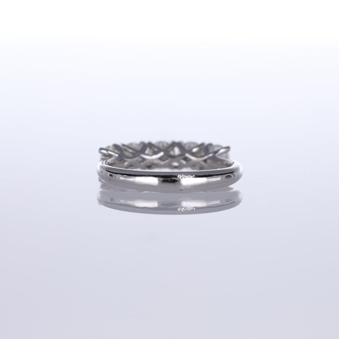 Anello Rivière Cinque Diamanti in Oro Bianco 18K
