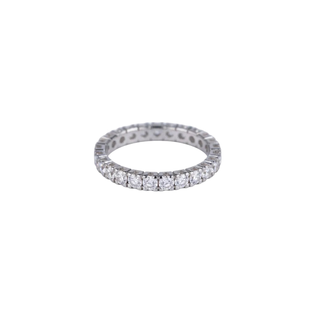 Anello Riviere in Oro Bianco 18kt con Diamanti 1,50 ct
