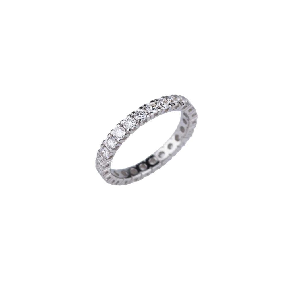 Anello Riviere in Oro Bianco 18kt con Diamanti 1,50 ct