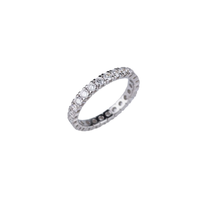 Anello Riviere in Oro Bianco 18kt con Diamanti 1,50 ct