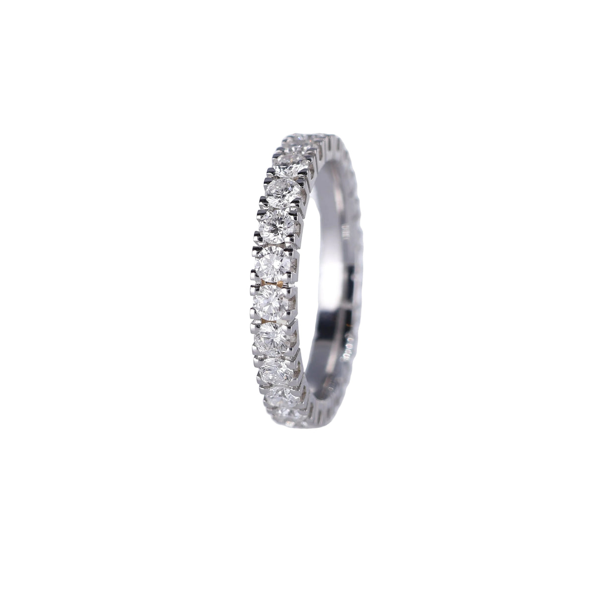 Anello Riviere in Oro Bianco 18kt con Diamanti 1,50 ct