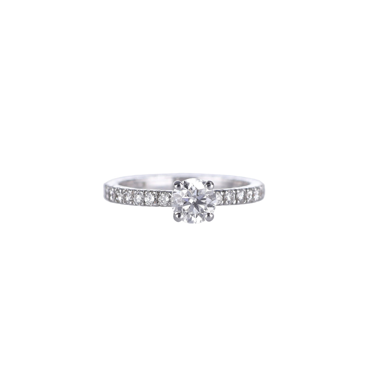Anello Solitario con  Riviere