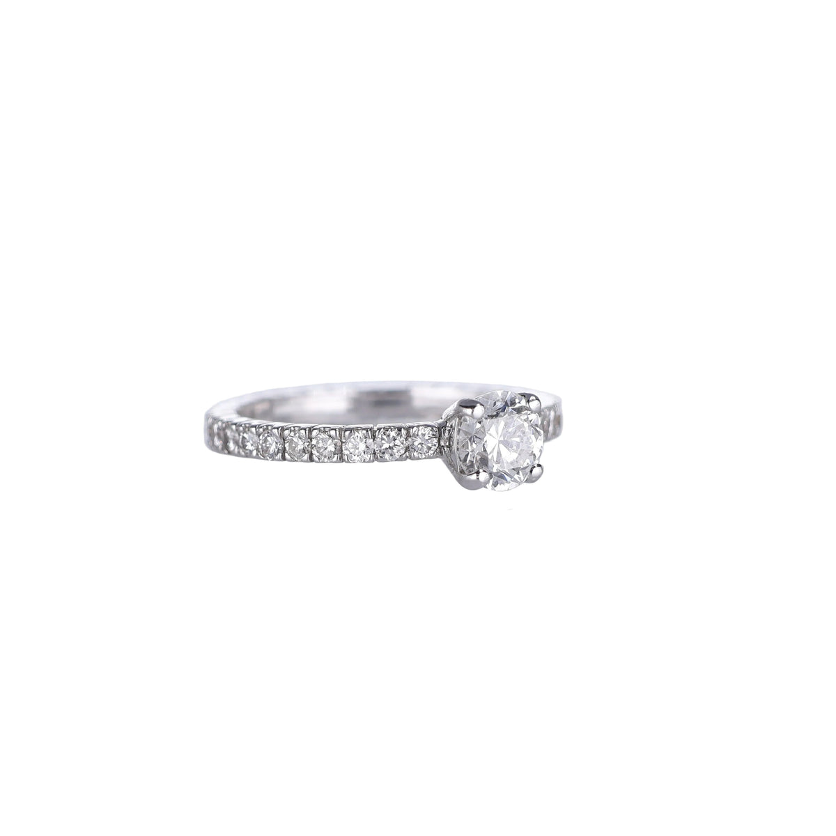 Anello Solitario con  Riviere