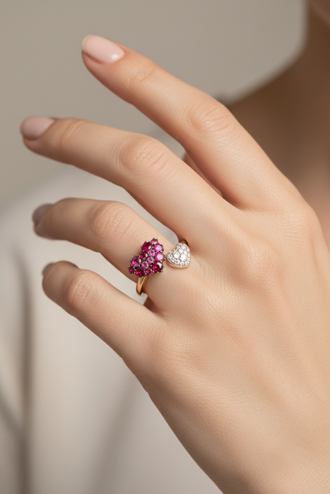 Anello Contrarié Cuori