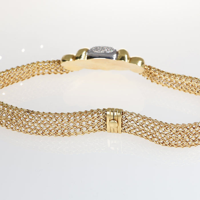 Girocollo firmato Damiani in oro giallo e pavé di diamanti