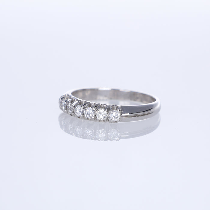 Anello Rivière in Oro Bianco 18kt con Diamanti Taglio Brillante