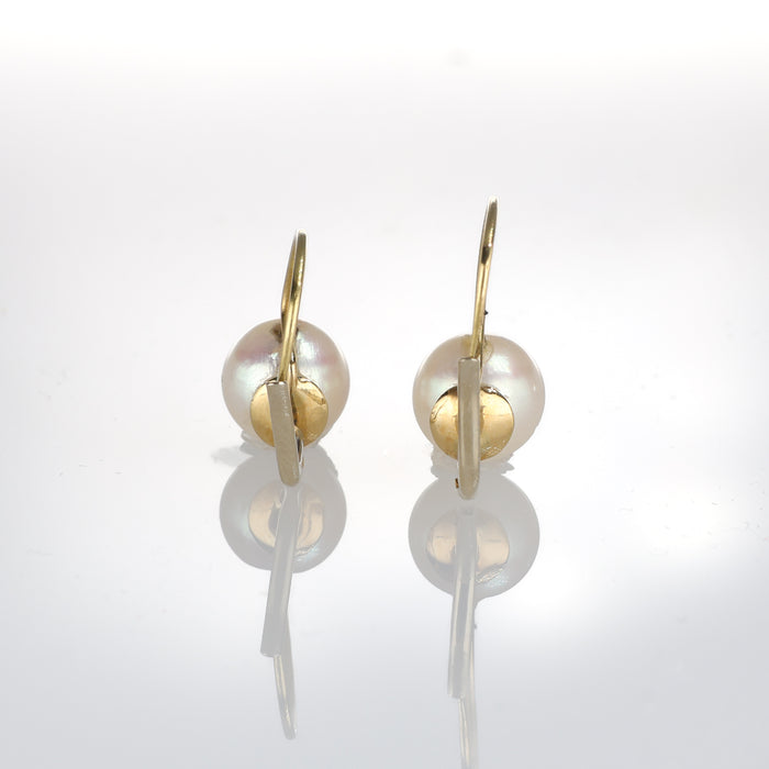 Orecchini Pendenti in Oro Giallo 18K con Perle