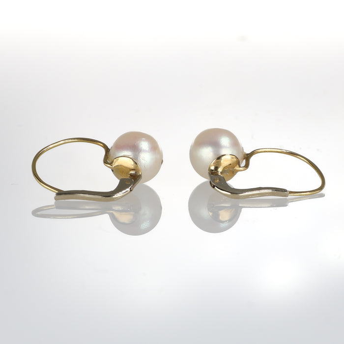 Orecchini Pendenti in Oro Giallo 18K con Perle