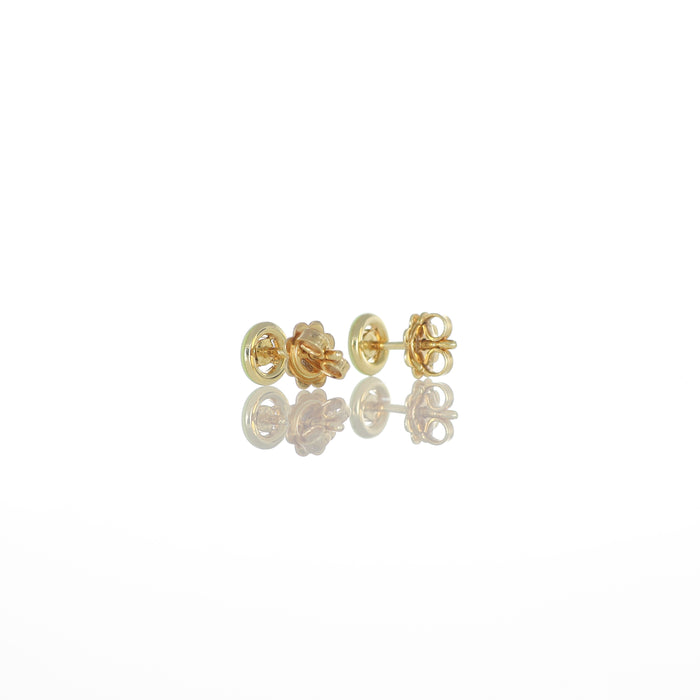 Orecchini Solitario in Oro Rosa 18kt con Diamanti e Smalto