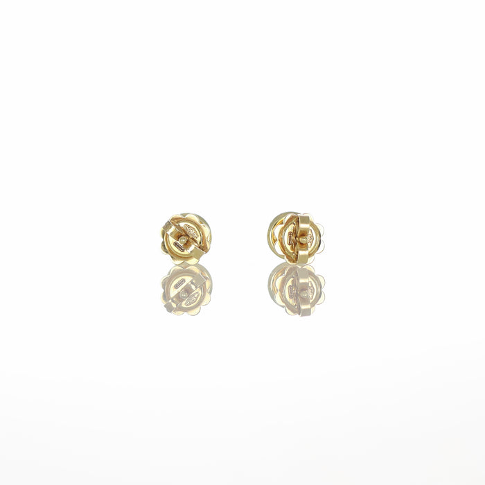 Orecchini Solitario in Oro Rosa 18kt con Diamanti e Smalto