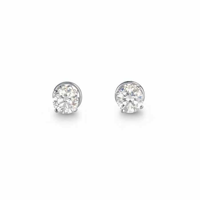 Orecchini Punto Luce in Oro Bianco 18kt con Diamanti da 1.52 e 1.53 Carati