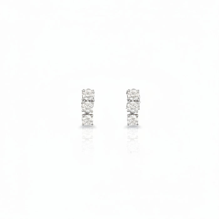 Orecchini Pendenti in Oro Bianco 18kt con Diamanti Naturali – Design Trilogy