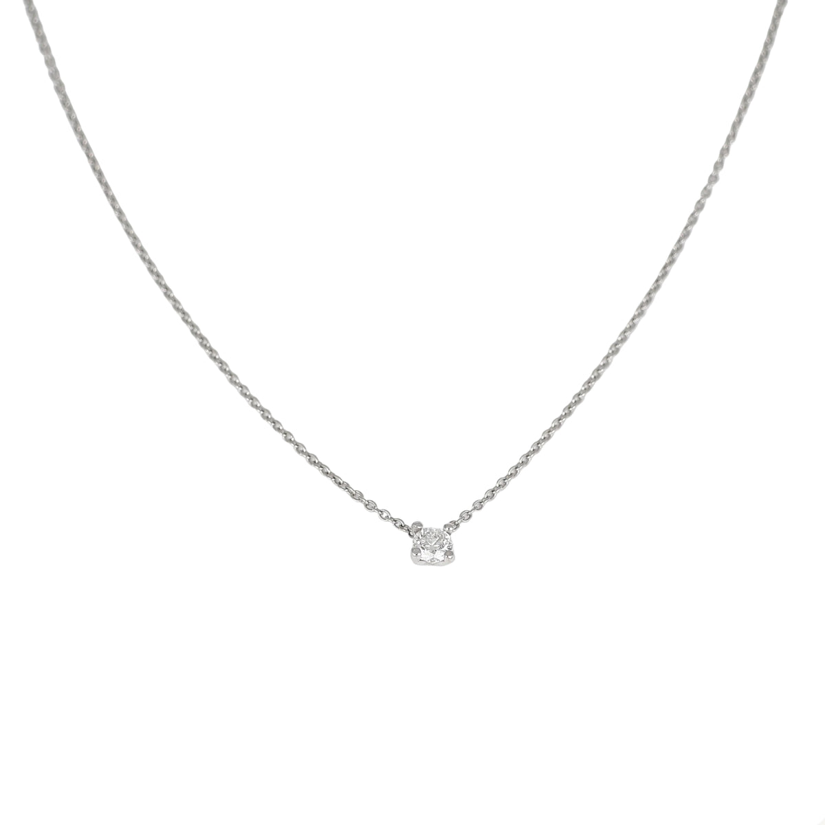 Ciondolo Solitario in Oro Bianco 18kt con Diamante Taglio Brillante – 0,30 Ct