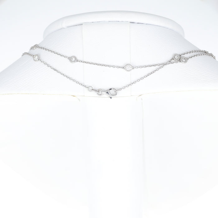 Collana Lunga in Oro Bianco 18 Carati con Diamanti – 1,48 Carati