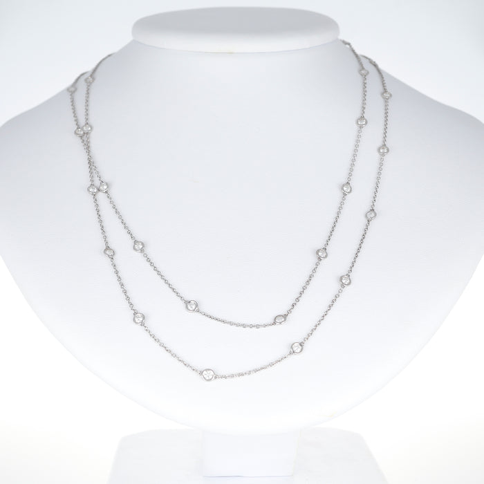 Collana Lunga in Oro Bianco 18 Carati con Diamanti – 1,48 Carati