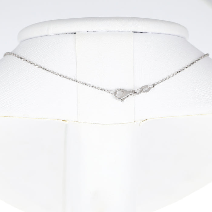 Ciondolo in Oro Bianco 18kt con Smeraldo Ovale e Diamanti