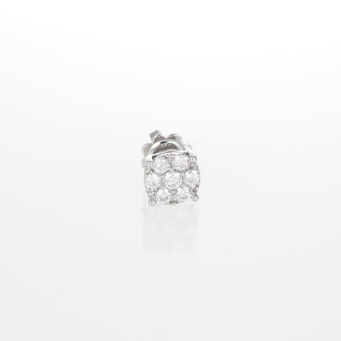 Orecchini a Lobo in Oro Bianco con Pavé di Diamanti