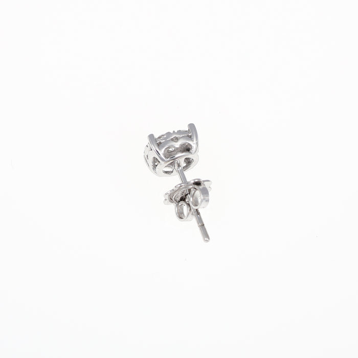 Orecchini a Lobo in Oro Bianco con Pavé di Diamanti