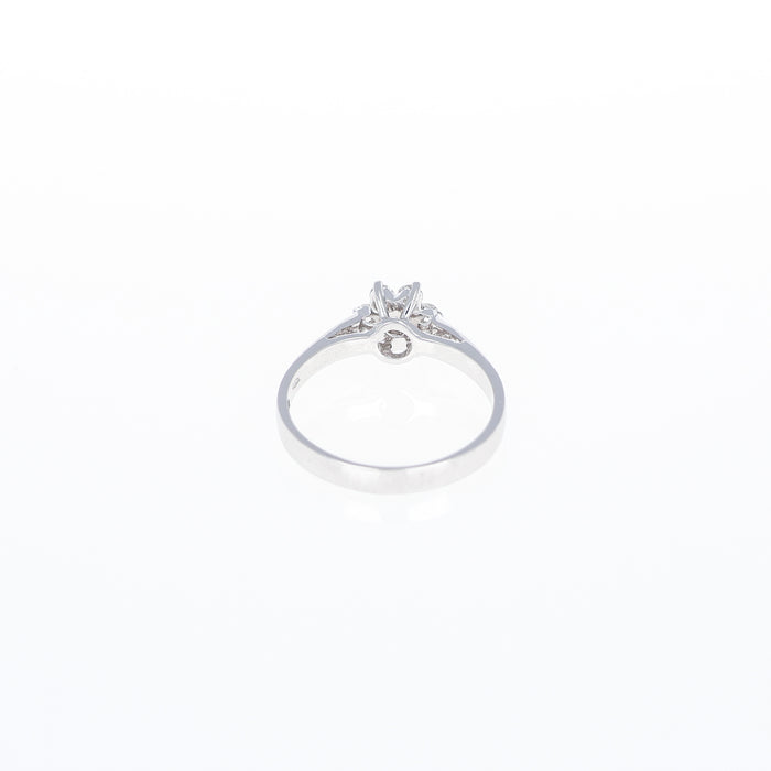 Anello in Oro Bianco 18kt con Fiore in Diamanti