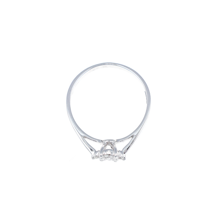 Anello in Oro Bianco 18kt con Fiore in Diamanti