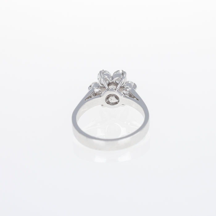Anello Fiore in Oro Bianco 18kt con Diamanti