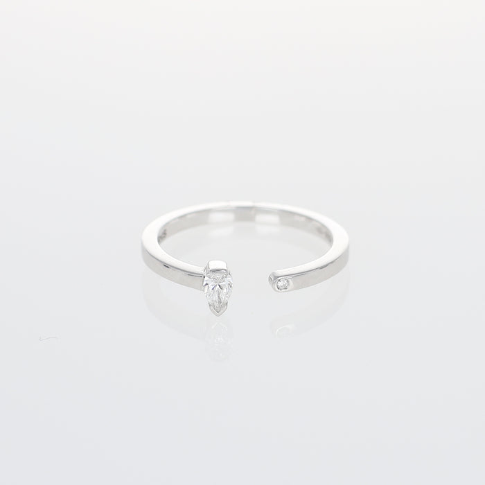 Anello Collezione Hope in Oro Bianco 18kt con Diamanti Goccia e Brillante