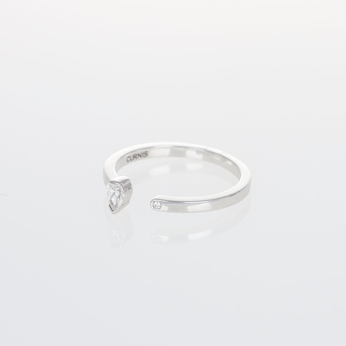 Anello Collezione Hope in Oro Bianco 18kt con Diamanti Goccia e Brillante