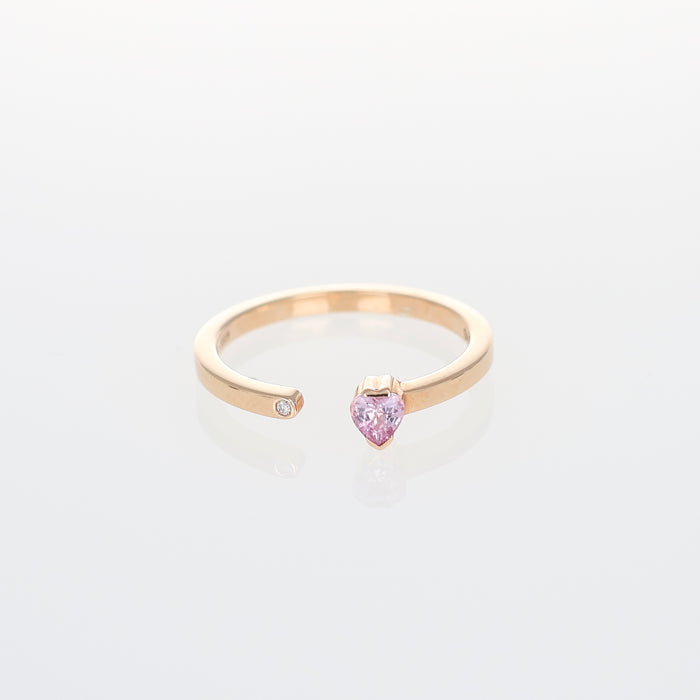 Anello Collezione Hope in Oro Rosa Zaffiro Rosa a Cuore e Diamante