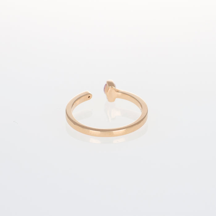 Anello Collezione Hope in Oro Rosa con Zaffiro Rosa Ovale e Diamante