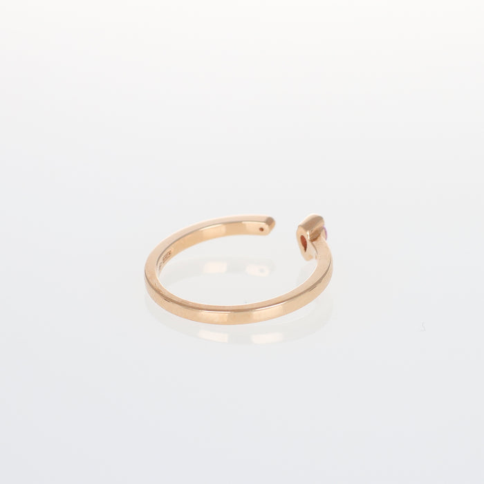 Anello Collezione Hope in Oro Rosa 18kt con Zaffiro Rosa a Goccia e Diamante