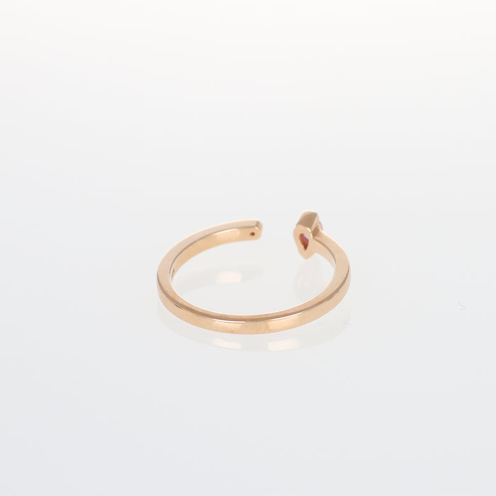 Anello Collezione Hope in Oro Rosa 18kt con Zaffiro Rosa a Goccia e Diamante